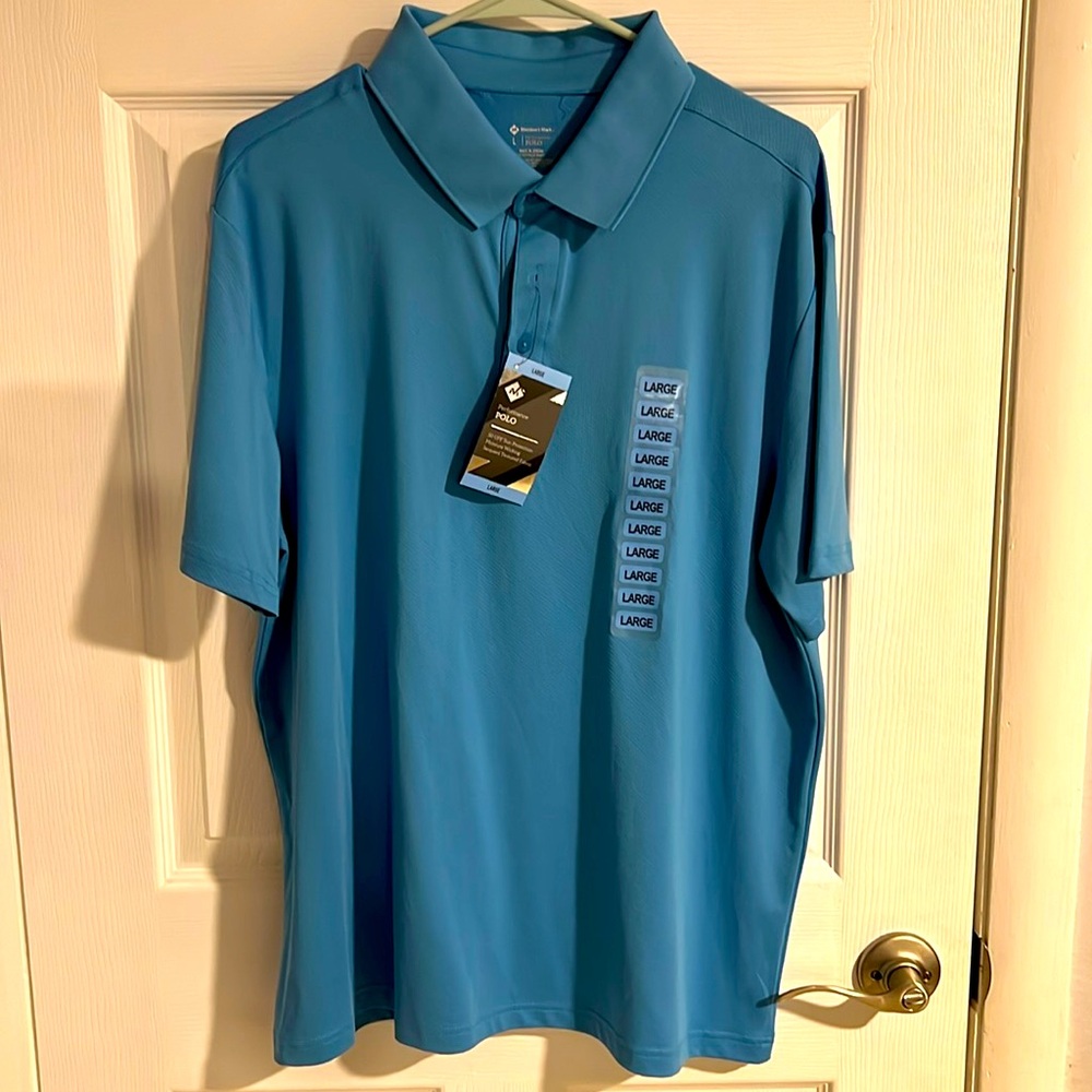 NWT, Men’s Polo, Member’s Mark, Size Large, Blue